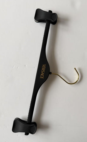 VERSACE Gray Plustic Clip Pants Hangers with Gold Hardware 14.5"