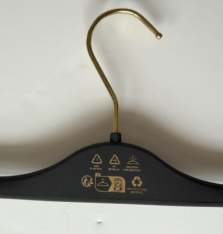 VERSACE Gray Plustic Clip Pants Hangers with Gold Hardware 14.5"