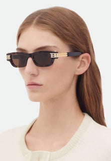 Bottega Veneta Unisex Bolt Squared Sunglasses Brown BV1308S Japan 791665 NIB