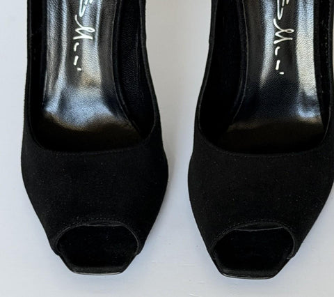 Giuseppe Zanotti Black Suede Open Toe Stiletto Heels Shoes Size 9 US IT 700400
