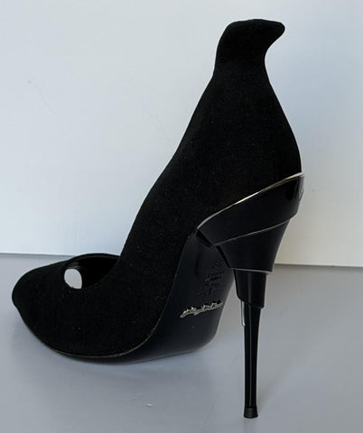 Giuseppe Zanotti Black Suede Open Toe Stiletto Heels Shoes Size 9 US IT 700400