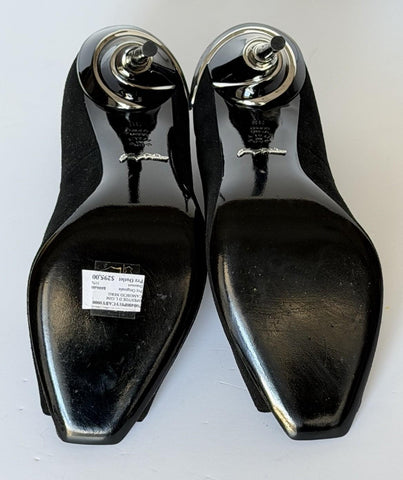 Giuseppe Zanotti Black Suede Open Toe Stiletto Heels Shoes Size 9 US IT 700400