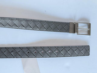Bottega Veneta Intrecciato Reversible Gray/Red Belt 36/90 611394 Italy NWT $790