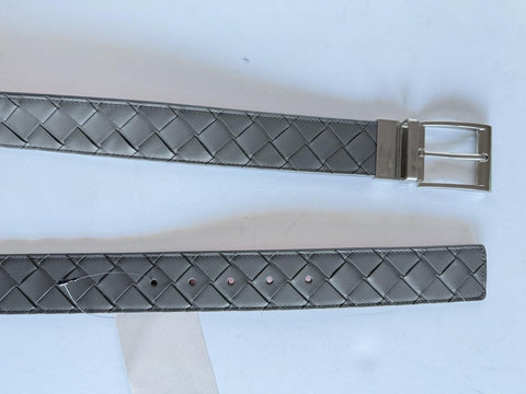 Bottega Veneta Intrecciato Reversible Gray/Red Belt 36/90 611394 Italy NWT $790