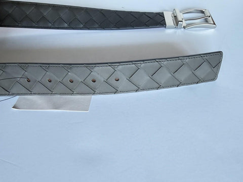 Bottega Veneta Intrecciato Reversible Gray/Red Belt 36/90 611394 Italy NWT $790