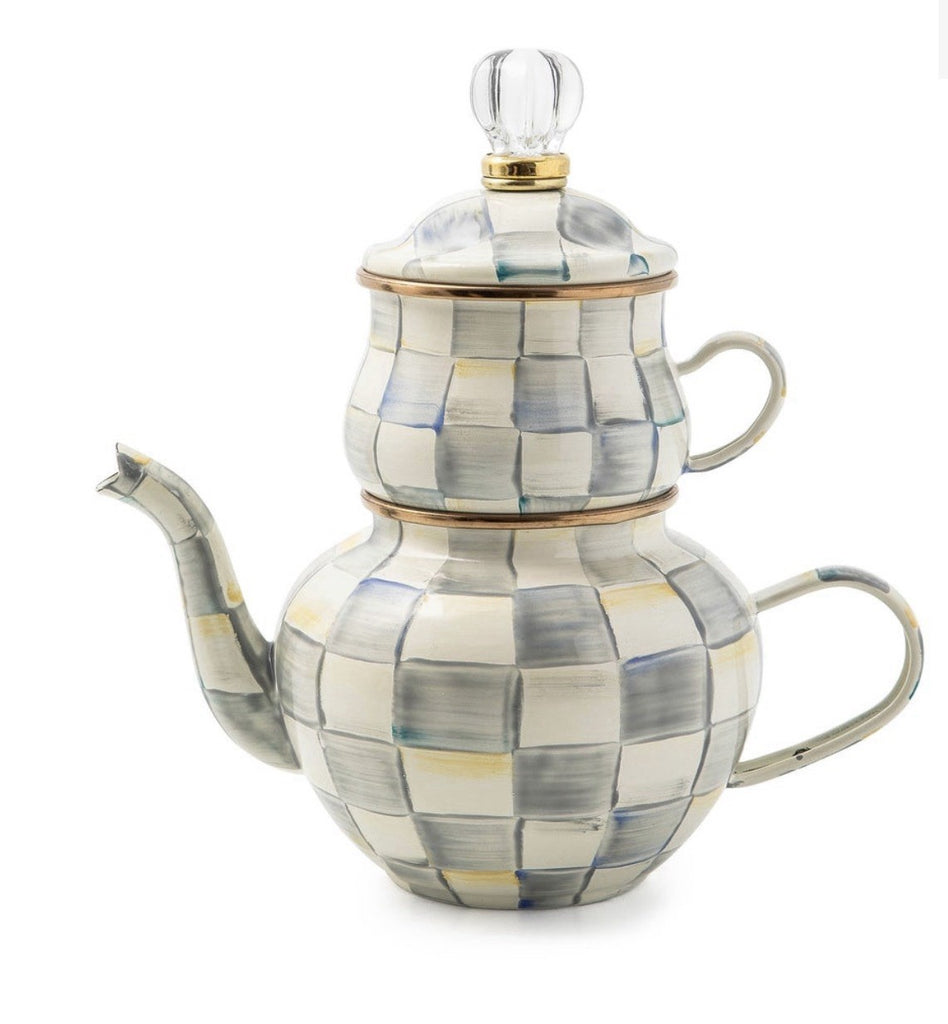 MacKenzie-Childs  Sterling Check High Tea Set New