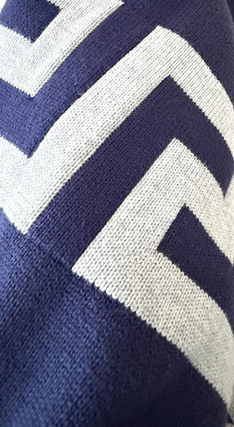 Versace Greca Knit Cotton Sweater Blue 50 Euro (Large) 1021724 NWT $1125