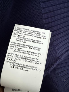 Versace Greca Knit Cotton Sweater Blue 50 Euro (Large) 1021724 NWT $1125