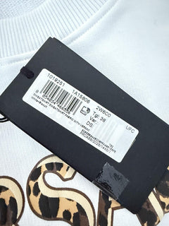 Versace Logo White Cotton Crop Sweatshirt 2 US (38 Euro) 1019251 NWT