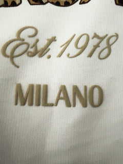 Versace Logo White Cotton Crop Sweatshirt 2 US (38 Euro) 1019251 NWT
