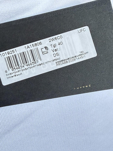 Versace Logo White Cotton Crop Sweatshirt 4 US (40 Euro) 1019251 NWT