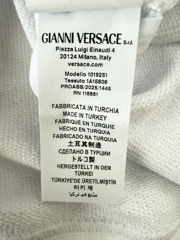 Versace Logo White Cotton Crop Sweatshirt 6 US (42 Euro) 1019251 NWT