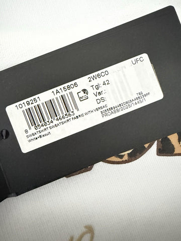 Versace Logo White Cotton Crop Sweatshirt 6 US (42 Euro) 1019251 NWT