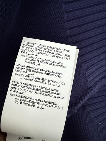 Versace Greca Knit Cotton Sweater Blue 54 Euro (2XL) 1021724 NWT $1125