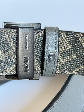 Fendi FF Reversible Brown/Black and Gray Leather Belt 95/38 IT 7C0424 NWT $750