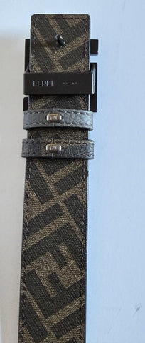 Fendi FF Reversible Brown/Black and Gray Leather Belt 105/42 IT 7C0424 NWT $750