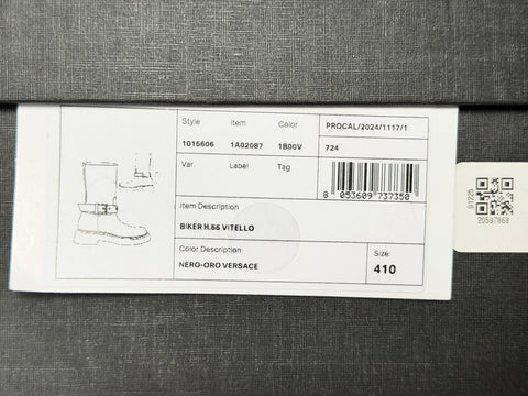 Versace Black Leather Boots 11 US (41 Euro) 1015606 NIB $1500