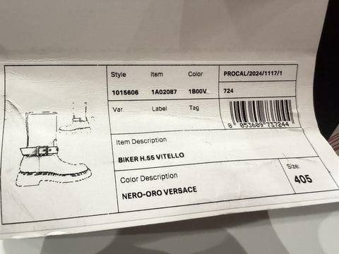 Versace Black Leather Boots 10.5 US (40.5 Euro) 1015606 NIB $1500