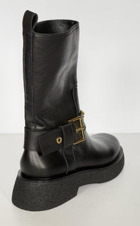 Versace Black Leather Boots 10.5 US (40.5 Euro) 1015606 NIB $1500