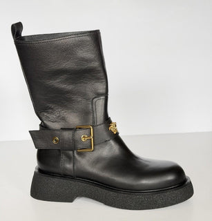Versace Black Leather Boots 10.5 US (40.5 Euro) 1015606 NIB $1500