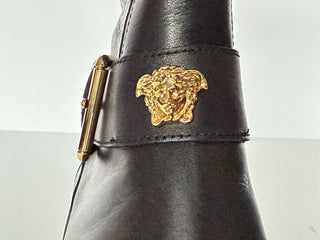 Versace Black Leather Boots 10.5 US (40.5 Euro) 1015606 NIB $1500