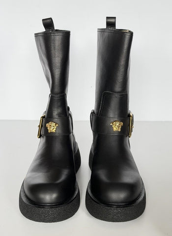 Versace Black Leather Boots 10.5 US (40.5 Euro) 1015606 NIB $1500
