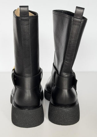 Versace Black Leather Boots 10.5 US (40.5 Euro) 1015606 NIB $1500