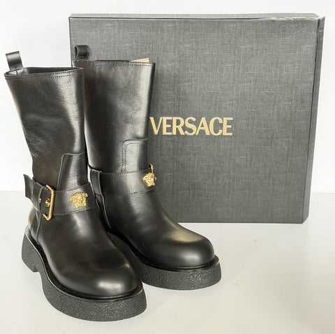 Versace Black Leather Boots 10.5 US (40.5 Euro) 1015606 NIB $1500