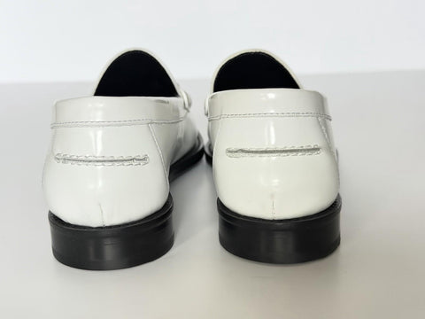 VERSACE Women’s Gold Medusa White Leather Loafers 7 US (37 Euro) 1012123 IT NIB