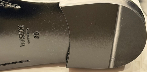 VERSACE Women’s Gold Medusa White Leather Loafers 8 US (38 Euro) 1012123 IT NIB