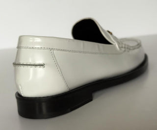 VERSACE Women’s Gold Medusa White Leather Loafers 8 US (38 Euro) 1012123 IT NIB
