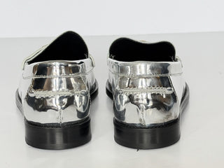 VERSACE Women’s Gold Medusa Silver Leather Loafers 7.5 US (37.5) 1012123 IT NIB