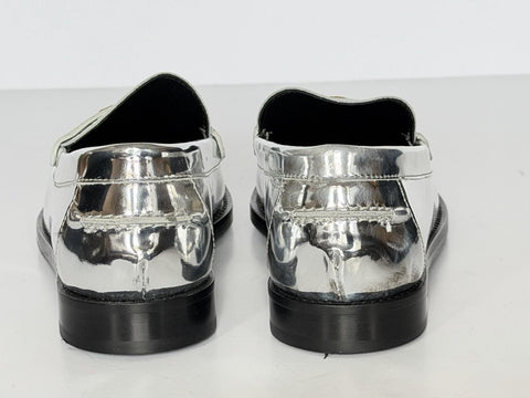 VERSACE Women’s Gold Medusa Silver Leather Loafers 8.5 US (38.5) 1012123 IT NIB