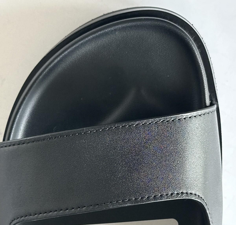 Versace Medusa Black Leather Slides Sandals 10 US (43 Euro) 1020767 NIB