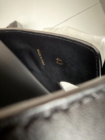 Versace Medusa Black Leather Slides Sandals 10 US (43 Euro) 1020767 NIB