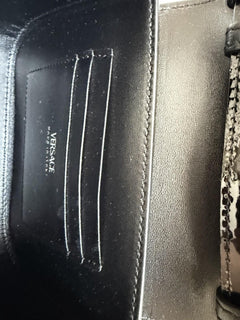 Versace Silver Medusa Black Leather Mini Top Handle Bag 1023434 IT NWT $1700