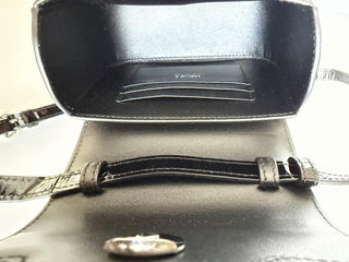 Versace Silver Medusa Black Leather Mini Top Handle Bag 1023434 IT NWT $1700