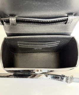 Versace Silver Medusa Black Leather Mini Top Handle Bag 1023434 IT NWT $1700