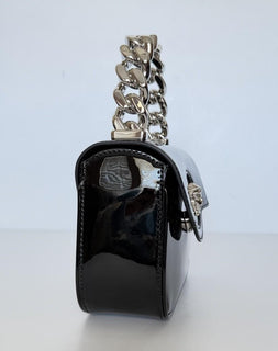 Versace Silver Medusa Black Leather Mini Top Handle Bag 1023434 IT NWT $1700