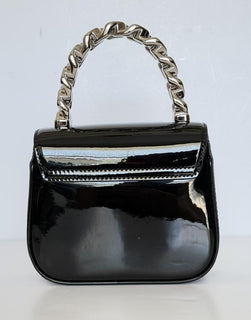 Versace Silver Medusa Black Leather Mini Top Handle Bag 1023434 IT NWT $1700