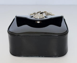 Versace Silver Medusa Black Leather Mini Top Handle Bag 1023434 IT NWT $1700