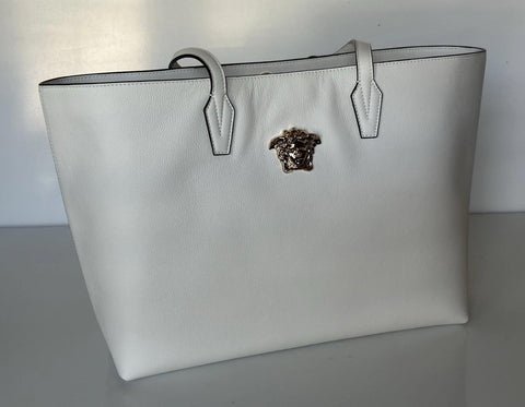 Versace Gold Medusa Calf Leather White Tote Bag 1015533 Italy NWT $1875