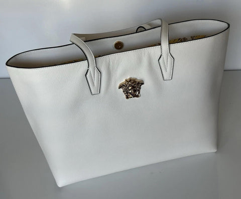Versace Gold Medusa Calf Leather White Tote Bag 1015533 Italy NWT $1875