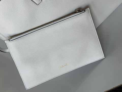 Versace Gold Medusa Calf Leather White Tote Bag 1015533 Italy NWT $1875