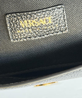Versace Virtus Grainy Calf Leather Black Top Handle Bag 1015556 IT NWT $1700