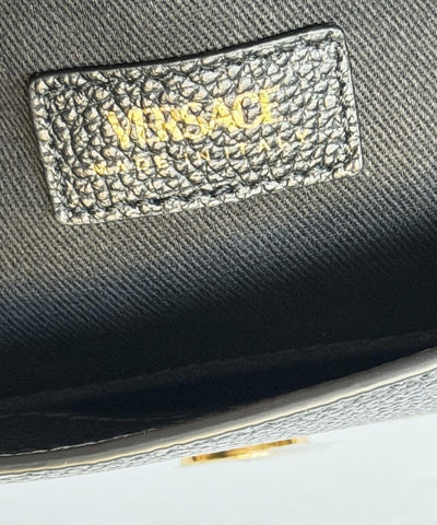 Versace Virtus Grainy Calf Leather Black Top Handle Bag 1015556 IT NWT $1700