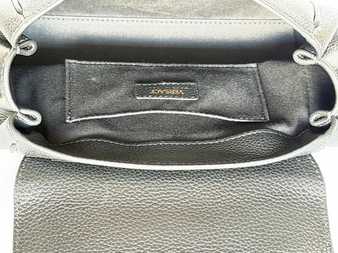 Versace Virtus Grainy Calf Leather Black Top Handle Bag 1015556 IT NWT $1700