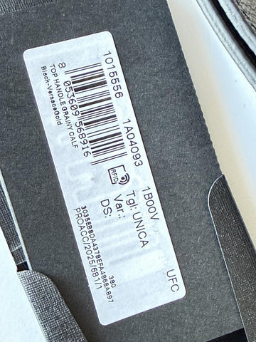 Versace Virtus Grainy Calf Leather Black Top Handle Bag 1015556 IT NWT $1700