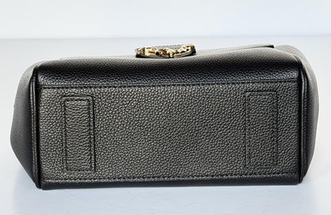 Versace Virtus Grainy Calf Leather Black Top Handle Bag 1015556 IT NWT $1700