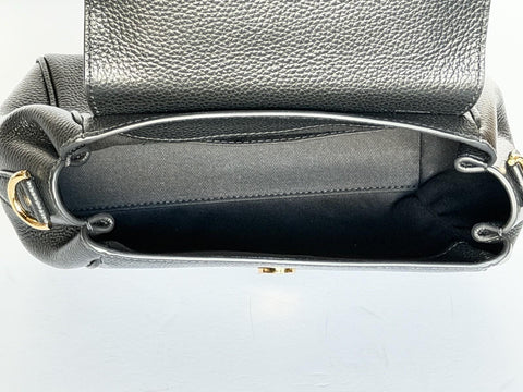 Versace Virtus Grainy Calf Leather Black Top Handle Bag 1015556 IT NWT $1700